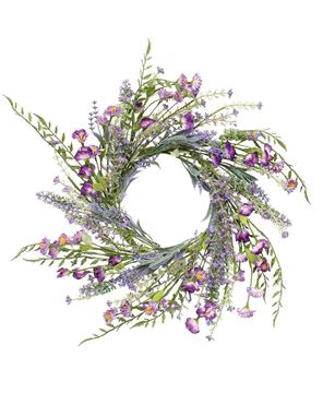 Picture of Lilac & Lavender Blossoms Candle Ring, 6.5"