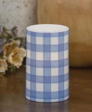 Picture of Blue Gingham Timer Pillar, 3"x5"