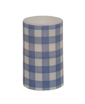 Picture of Blue Gingham Timer Pillar, 3"x5"