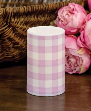 Picture of Pink Gingham Timer Pillar, 3"x5"