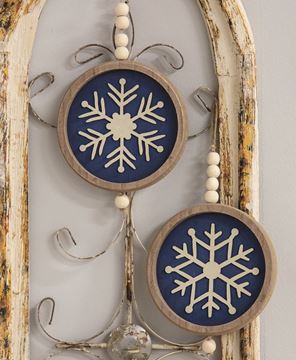 Picture of Snowflake Beaded Round Hanger, 2 Asstd.
