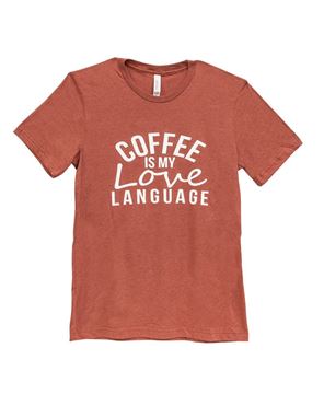 Picture of Coffee Is My Love Language T-Shirt, Heather Clay XXL