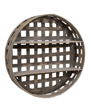 Picture of Basket Weave Two-Level Round Wall Shelf