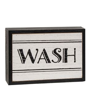Picture of Black & White Bath Words Box Sign, 3 Asstd.