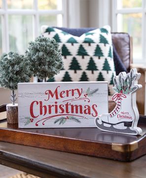 Picture of Merry Christmas Distressed Shiplap Look Box Sign