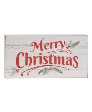 Picture of Merry Christmas Distressed Shiplap Look Box Sign