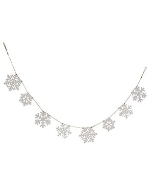 Picture of White Glittered Snowflake Garland