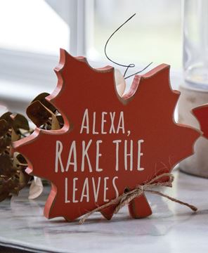 Picture of Alexa, Rake the Leaves Wooden Leaf Sitter