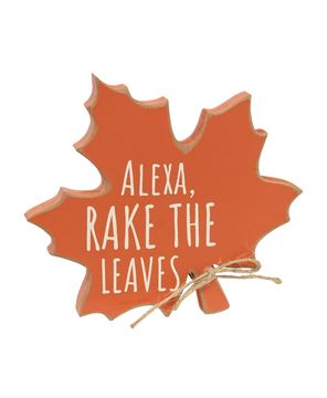 Picture of Alexa, Rake the Leaves Wooden Leaf Sitter