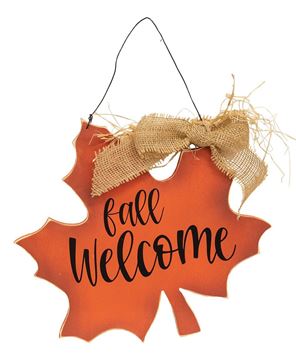 Picture of Fall Welcome Wooden Leaf Sign