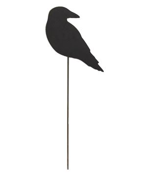 Picture of Wooden Crow Accent/Planter Stake, 6.5"H