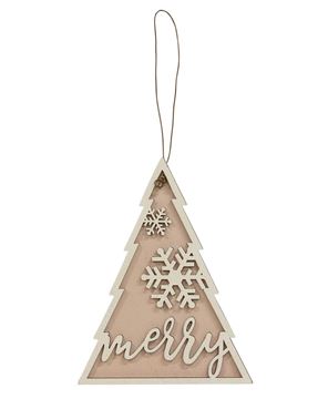 Picture of Glittered Merry Snowflake Christmas Tree Ornament