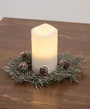 Picture of Iced Weeping Pine Candle Ring, 4.5"