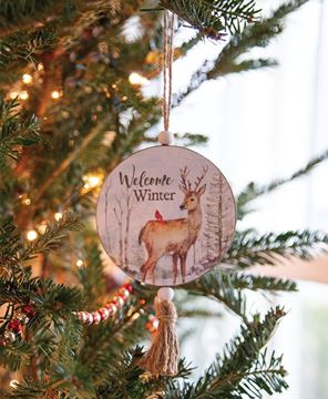 Picture of Winter Welcome Deer & Cardinal Round Ornament