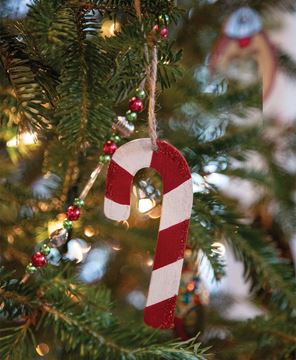 Picture of Glittered Wooden Candy Cane Ornament, 4"