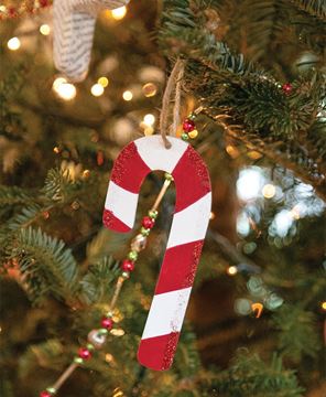 Picture of Glittered Wooden Candy Cane Ornament, 5.5"