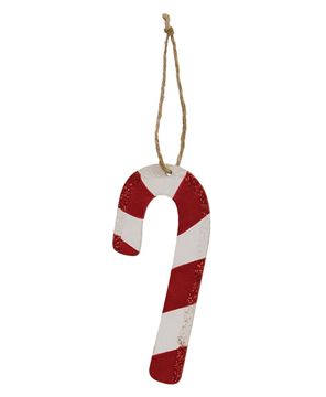 Picture of Glittered Wooden Candy Cane Ornament, 5.5"