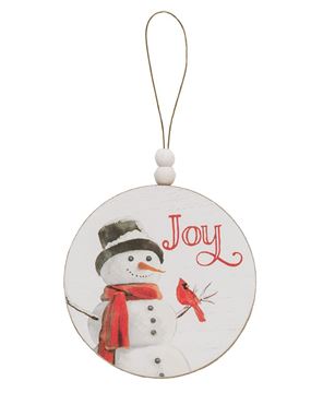 Picture of Winter Word Snowman Round Beaded Ornament, 3 Asstd.