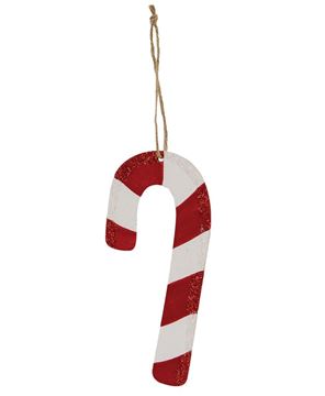 Picture of Glittered Wooden Candy Cane Ornament, 6.5"
