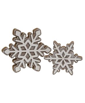 Picture of Layered Chunky Snowflake Sitters, 2/Set