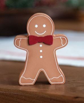 Picture of Extra Chunky Wooden Bow Tie Gingerbread Sitter