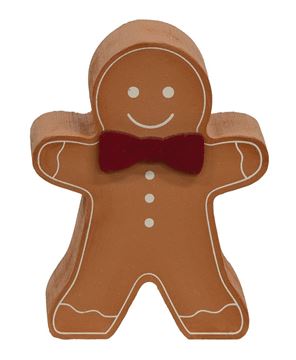 Picture of Extra Chunky Wooden Bow Tie Gingerbread Sitter