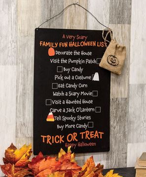 Picture of Family Fun Halloween Metal Sign w/10 Magnets