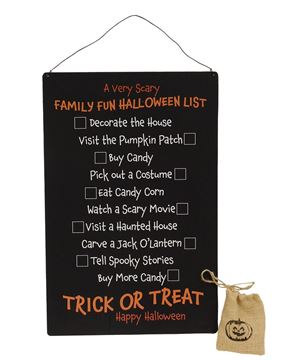 Picture of Family Fun Halloween Metal Sign w/10 Magnets