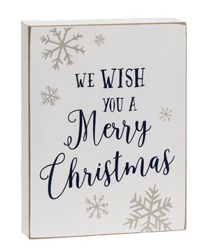 Picture of We Wish You A Merry Christmas Snowflake Box Sign