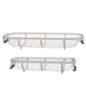 Picture of White Chicken Wire Oval Baskets, 2/Set