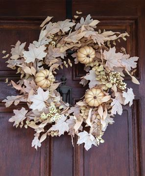 Picture of Natural Fall Leaves, Berry Clusters & Eucalyptus Wreath, 24"