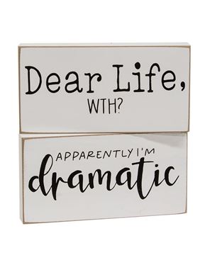 Picture of Dear Life, WTH? Block Sign, 2 Asstd.