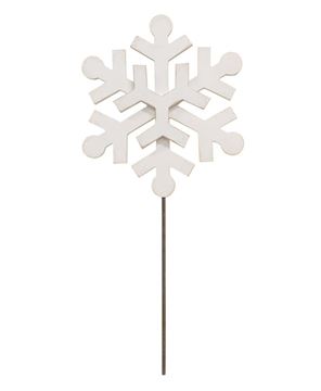 Picture of Glittered Layered Wooden Snowflake Accent/Planter Stake, 11"