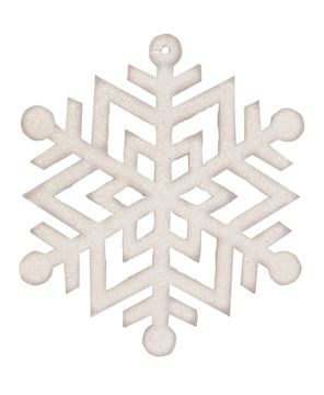 Picture of Wooden Glitter Snowflake Ornament, 6.5", 2 Asstd.