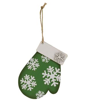 Picture of Snowflake Mitten Ornament w/Jute Hanger, 3 Asstd.