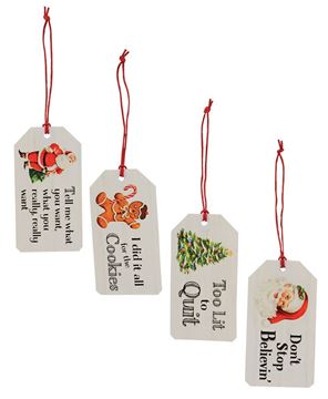 Picture of Don't Stop Believin Santa Gift Tags, 4/Set