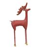 Picture of Distressed Red & Gold Painted Metal Standing Deer
