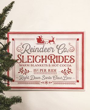Picture of Reindeer Co. Sleigh Rides Metal Sign