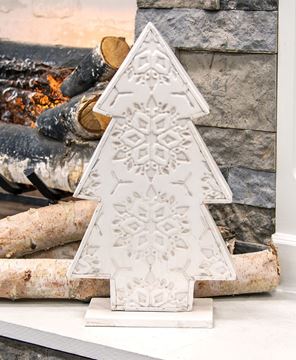 Picture of Snowflake Embossed Distressed Metal Christmas Tree