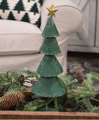 Picture of Distressed Textured Metal Christmas Tree, 14"