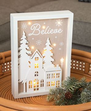 Picture of Believe LED Winter Village Frame