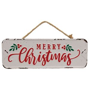 Picture of Distressed Metal "Merry Christmas" Street Sign Hanger