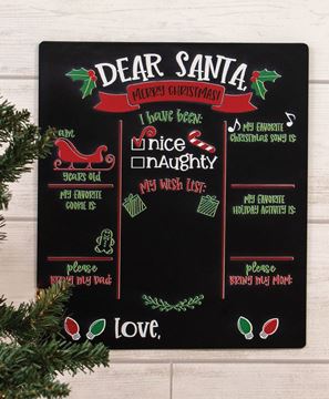 Picture of Dear Santa Metal Chalkboard Sign