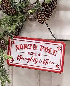Picture of Department of Naughty & Nice Distressed Hanging Sign