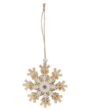 Picture of Layered Glittered Wooden Snowflake Ornament