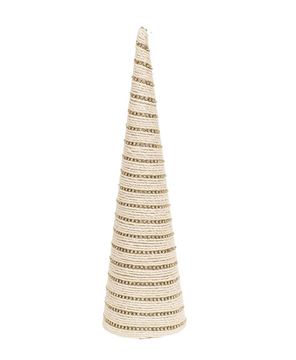 Picture of Diamond Wrapped Ivory Jute Cone Tree, 18"