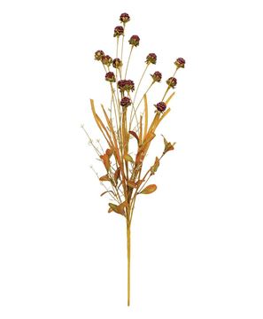 Picture of Fall Grass & Thistle Spray, 26", Burgundy