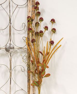 Picture of Fall Grass & Thistle Spray, 26", Burgundy