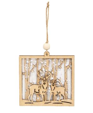Picture of Snowy Winter Deer Forest Ornament