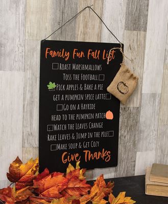 Picture of Family Fun Fall Metal Sign w/9 Magnets